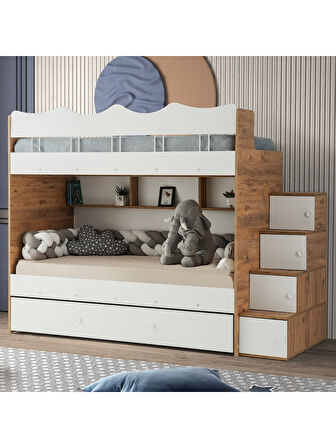Bulut Yavrulu Ranza Beyaz & Ahşap Çelik Destekli %100 MDF