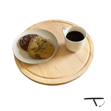  Katlanabilir Masif Ahşap Koltuk Sehpası Minder Arası Tepsi - 35.5x35.5cm