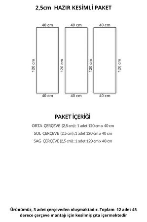 Boyanabilir Dekoratif Özel Hazır Kesim 2,5 cm Duvar Çıtası