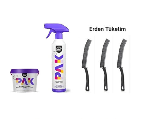 Erden Tüketim selsil pak krem 1x500gr pak sprey 1x500ml ince temizlik fırçası 3 adet 