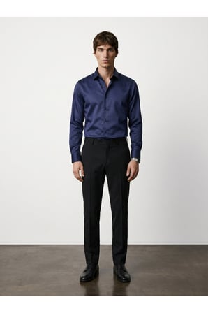 Elegance Pamuk Saten Slim Fit Gömlek