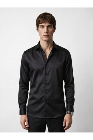 Elegance Pamuk Saten Slim Fit Gömlek