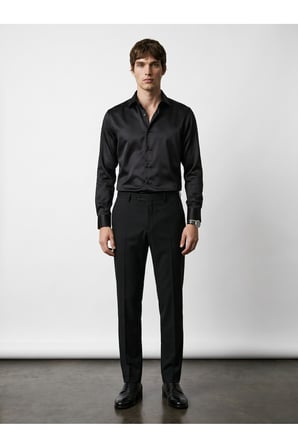 Elegance Pamuk Saten Slim Fit Gömlek