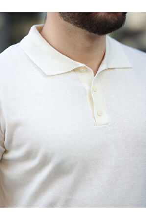 Basic Düğmeli Pamuklu Triko Tshirt