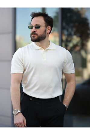 Basic Düğmeli Pamuklu Triko Tshirt