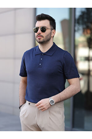 Basic Düğmeli Pamuklu Triko Tshirt