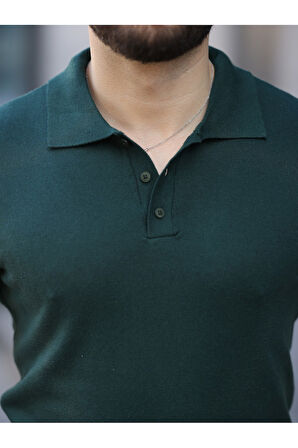 Basic Düğmeli Pamuklu Triko Tshirt