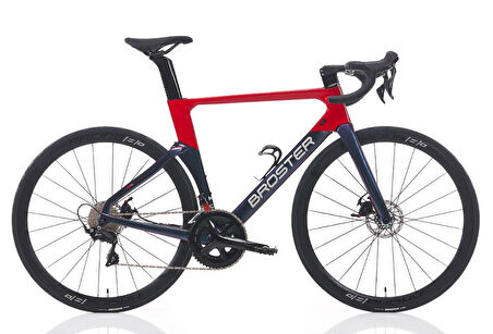 Broster Aero CR-4000 105 set Full Karbon 52 cm Yol Yarış Bisikleti Kırmızı Lacivert