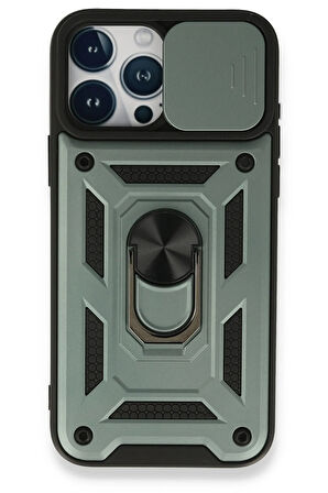 Iphone 16 Pro Max Sürgülü Kamera Koruyucu  Metal Halka Ayaklı Stand Çizilmez Kılıf Case