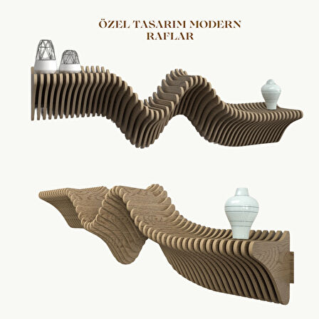 Modern Parametrik Duvar Rafı, Özel Tasarım Salon Çalışma Odası Rafları