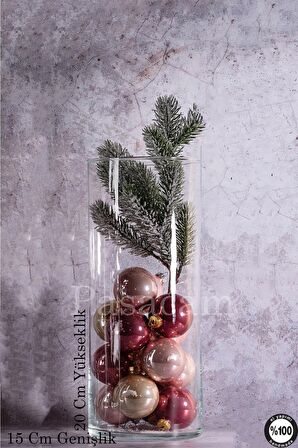 Delizli El İmalati 2'li 10 cm 20+30 Cm - El İşciliği Silindir Vazo Cam KALIN TABANDIR En Büyük Boy