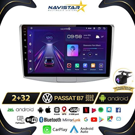 Volkswagen Passat B7 2+32GB Android 13 Kablosuz Carplay 2010-2015 Navigasyon Multimedya Sistemi 