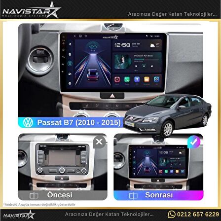 Volkswagen Passat B7 2+32GB Android 13 Kablosuz Carplay 2010-2015 Navigasyon Multimedya Sistemi 