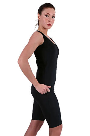 Pastimore Termal Sauna Agraflı Şort Atlet Takım Siyah