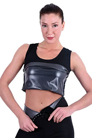 Pastimore Termal Sauna Agraflı Şort Atlet Takım Siyah