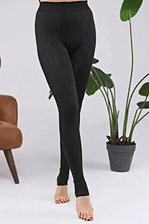 Pastimore Siyah kadin Peluş Tayt