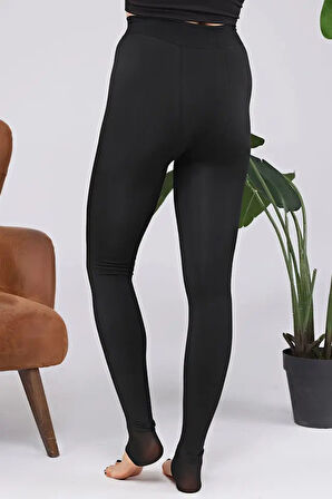 Pastimore Siyah kadin Peluş Tayt