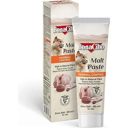 Bonacibo Kedi Malt Paste 100 ml (Yetişkin Kediler Için Tüy Yumağı Oluşumunu Önleyici Macun)