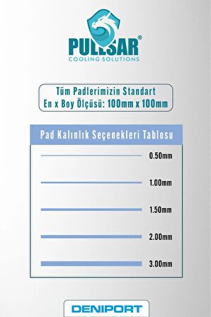 Pullsar Eccopad - 100x100 mm | 0,50 mm Kalınlık | 3 W/m-K İletkenlik ile Güç ve Verimliliği Bir Arada Sunan Termal Pad!