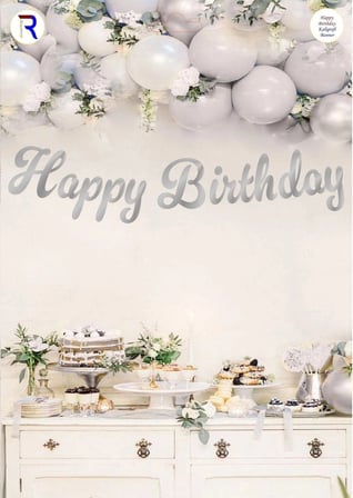 Premium HAPPY BİRTHDAY GÜMÜŞ KALİGRAFİ BANNER Salon Süsleme Kutlama Süsleri Parti Konsepti