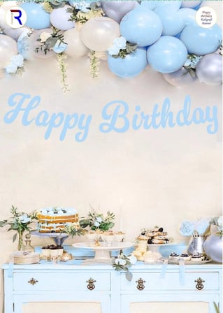 Delux Serisi HAPPY BİRTHDAY MAVİ KALİGRAFİ BANNER Etkinlik Kutlama Duvar Süsleri