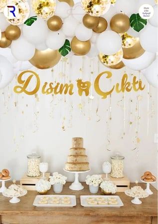 Özel Seri DİŞİM ÇIKTI GOLD KALİGRAFİ BANNER Dekor Eğlence Mekan