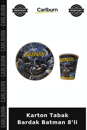 Delux Serisi Karton Tabak Bardak Batman 8’li Davet Parti Eşyası Sunum Gereci