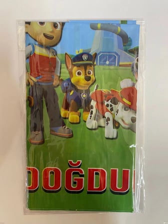 Özel Üretim Paw Patrol Plastik Masa Örtüsü (120*180 cm) Çocuk Partisi Dekor Etkinlik