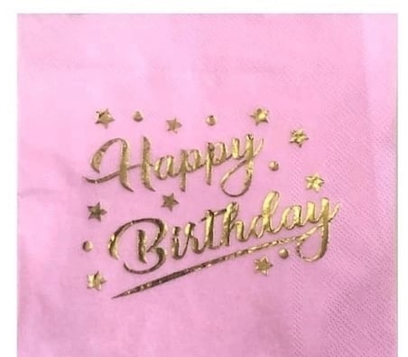 Premium PEMBE GOLD HAPPY BRITHDAY VARAKLI PEÇETE İkram Organizasyon Kutlama