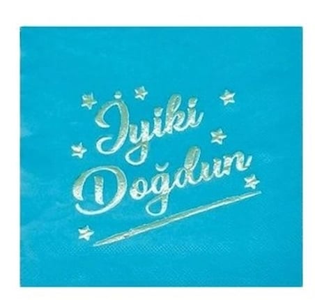 Delux Serisi MAVİ GÜMÜŞİYİ Kİ DOĞDUN VARAKLI PEÇETE Sunum Sofrası Hazırlık