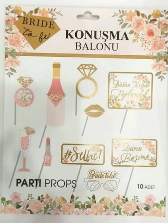 Özel Üretim BRİDE TO BE KONUŞMA BALONU ROSEGOLD 10 PARÇA Bekarlığa Veda Kutlama Çekim