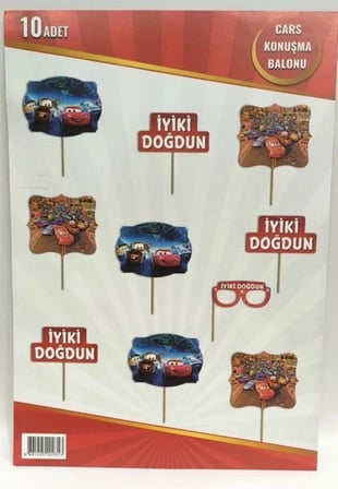 Özel Seri CARS KONUŞMA BALONU Doğum Günü Şenlik Anı