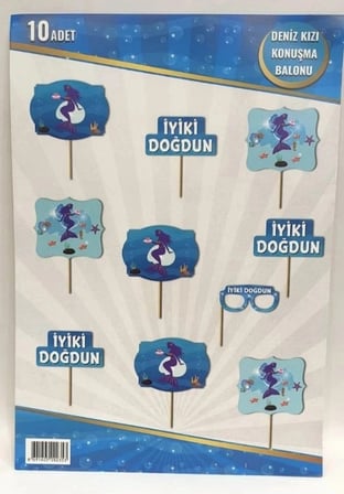 Delux Serisi DENİZ KIZI KONUŞMA BALONU Parti Süsü Mutluluk Süsleme