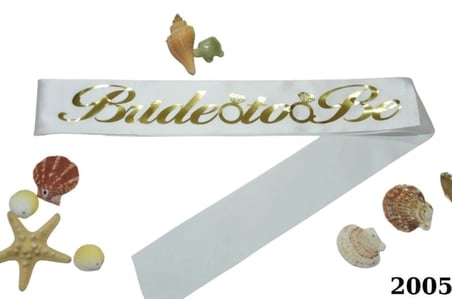 Premium BRIDE TOBE BEYAZ GOLD KUŞAK Kına Gecesi Bekarluğa Veda Gelin Aksesuarı