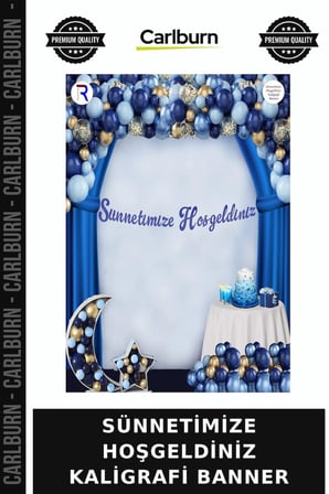 Delux Serisi SÜNNETİMİZE HOŞGELDİNİZ KALİGRAFİ BANNER Pano Şölen Mekan