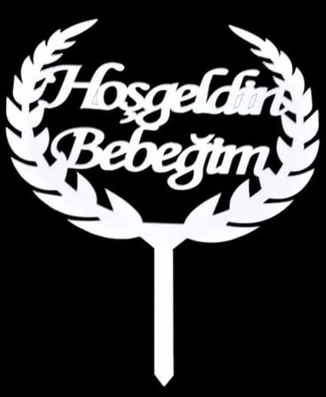 Delux Serisi HOŞGELDİN BEBEĞİM GÜMÜŞ PASTA PLEKSİ Dekoratif Süs Parti Detayı Kutlama Eşyası