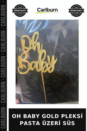 Özel Seri OH BABY GOLD PLEKSİ PASTA ÜZERİ SÜS Parti Organizasyon Kutlama Aksesuarı