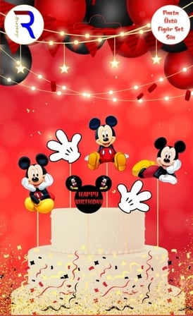 Özel Seri MİCKEY MOUSE FİGÜR PASTA ÜSTÜ SÜS Parti Sunum Figürlü