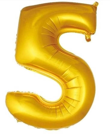 Özel Seri 5- RAKAM 16 İNC GOLD RENK BALON 36 CM Dekor Kutlama Parti Süsleme
