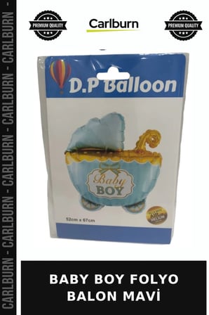 Premium BABY BOY FOLYO BALON MAVİ Yenidoğan Sürpriz Kutlama