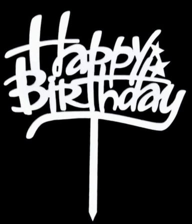 Premium HAPPY BRITHDAY EL YAZILI GÜMÜŞ PASTA PLEKSİ Parti Dekoru Doğum Süsü Kutlama Detayı