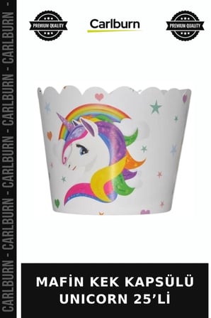 Özel Üretim MAFİN KEK KAPSÜLÜ UNICORN 25’Lİ Gün Fırın İkram