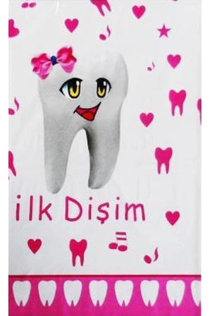 Delux Serisi İlk Dişim Pembe Plastik Masa Örtüsü (120*180 cm) Sunum Süsleme Ziyafet