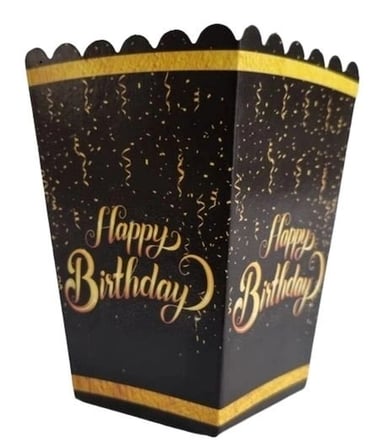 Premium Happy Brithday Siyah Gold Mısır 8’li Etkinlik Eğlence Doğum Günü
