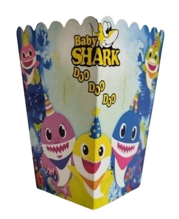 Özel Üretim Baby Shark Mısır 8’li Parti Malzemesi Sürpriz Renkli