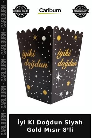 Özel Seri İyi Ki Doğdun Siyah Gold Mısır 8’li Etkinlik Ziyafet Özel Gün