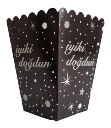 Özel Seri İyi Ki Doğdun Siyah Gümüş Mısır 8’li Davet Etkinlik Parti