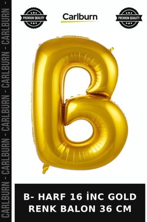 Özel Seri B- HARF 16 İNC GOLD RENK BALON 36 CM Soda Mekan Organizasyon