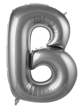 Özel Üretim B- HARF 16 İNC GÜMÜŞ RENK BALON 36 CM Etkinlik Organizasyon Doğum Günü