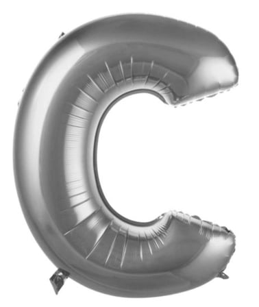 Delux Serisi C- HARF 16 İNC GÜMÜŞ RENK BALON 36 CM Özel Gün Kutlama Toplantı